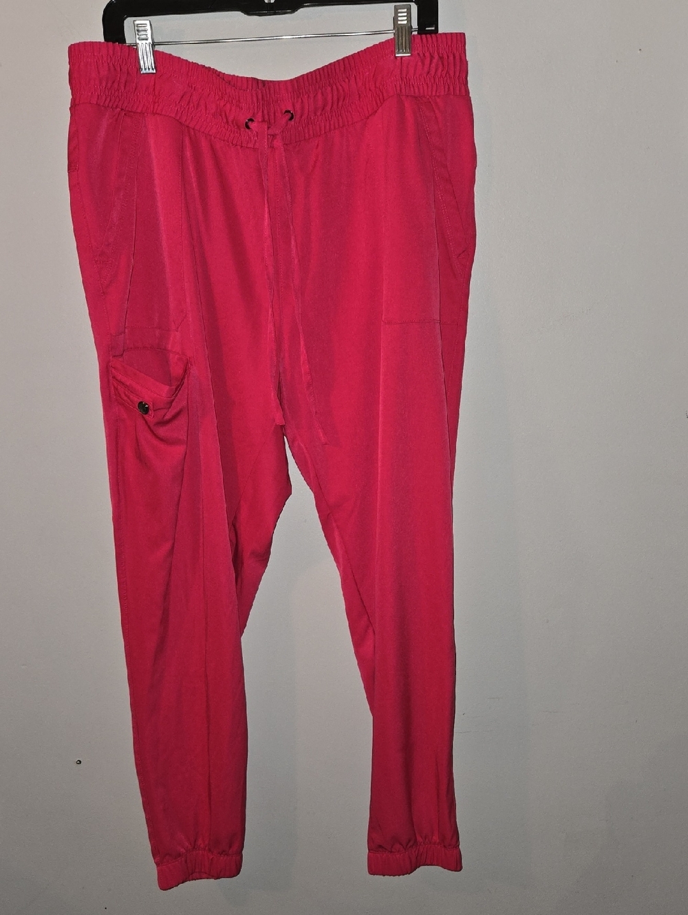 Bright Pink Drawstring Scrub Jogger Pants